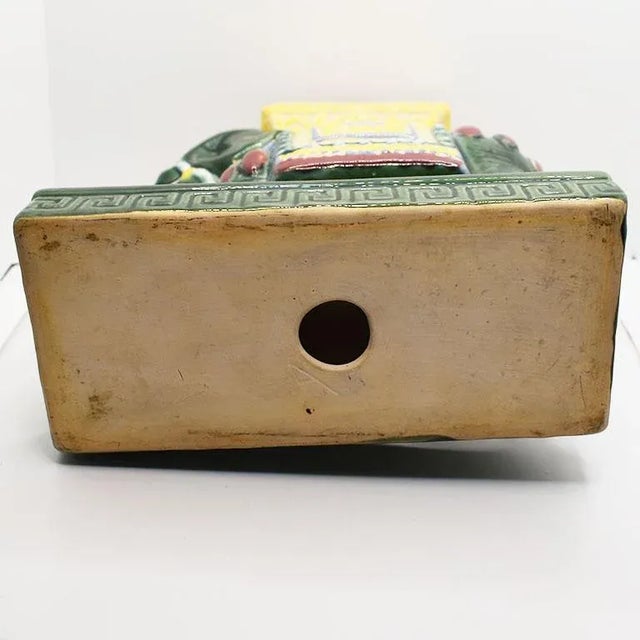 Mid Century Modern Chinoiserie Ceramic Emerald Green Elephant Ashtray For Sale - Image 9 of 12