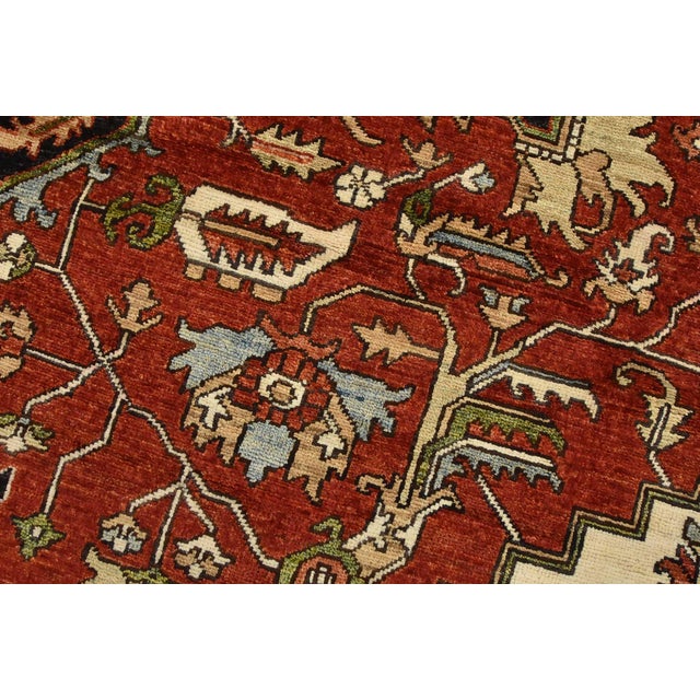 2020s Heriz Ziegler Rug 9′ X 11’11” Red Wool Traditional Hand-Knotted Oriental Carpet For Sale - Image 5 of 15