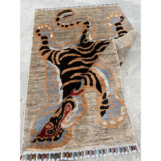 Tibetan Tiger Design Area Rug, 02'11 X 04'11 For Sale - Image 10 of 12