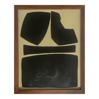 2026 "Elementi No. 3" Contemporary Abstract Minimalist Painting on Paper by Artist r.k. Red For Sale