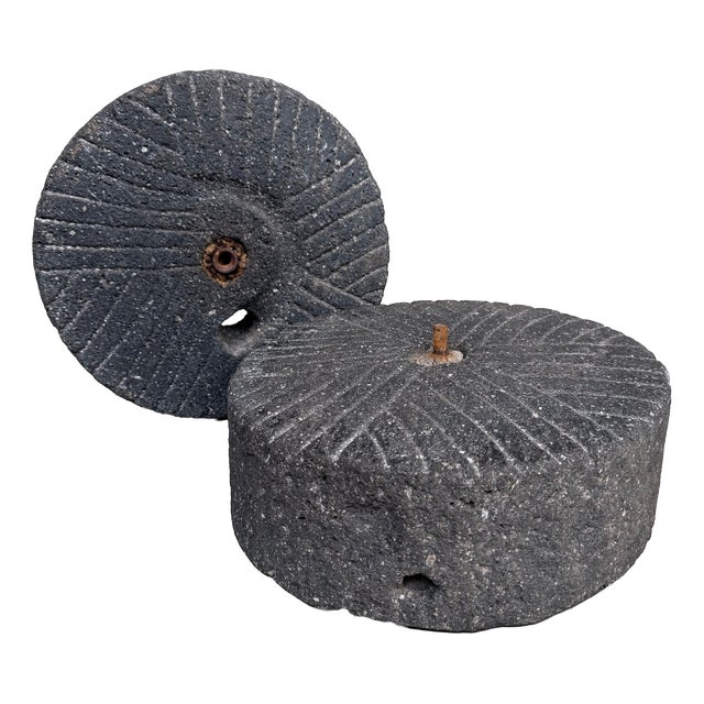 ​Japanese Ishi-Usu Grinding Stones, 1900s-1950s, Set of 2 For Sale