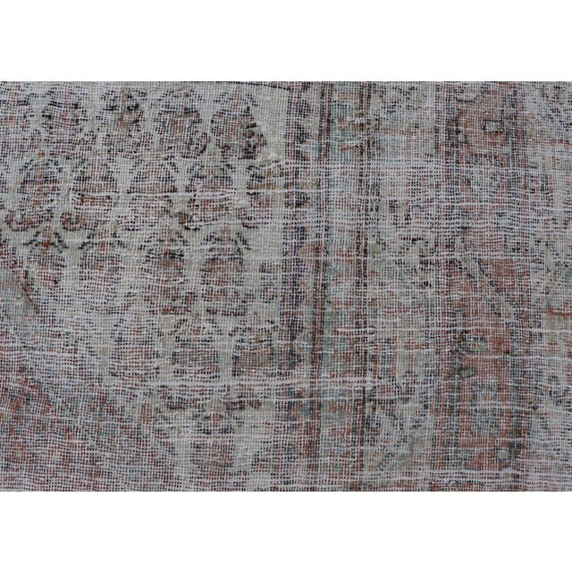 Blush Antique Distressed Persian Mahal Rug With Large Medallion in Muted Colors For Sale - Image 8 of 12