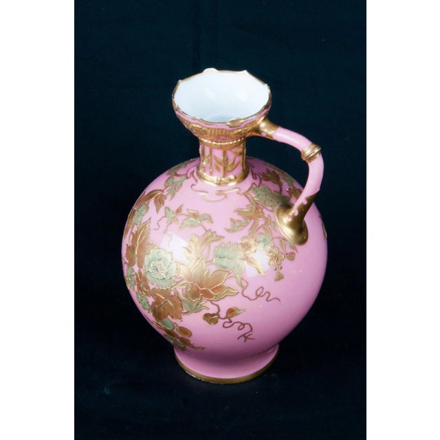 Royal Crown Derby Porcelain Crown Derby England Porcelain Pink Ground Vase, Late 19th Century For Sale - Image 4 of 4
