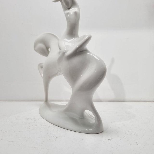 Ceramic Mid-Century Art Deco Porcelain Lady Godiva Figurine by Jaroslav Ježek for Royal Dux, 1959 For Sale - Image 7 of 18