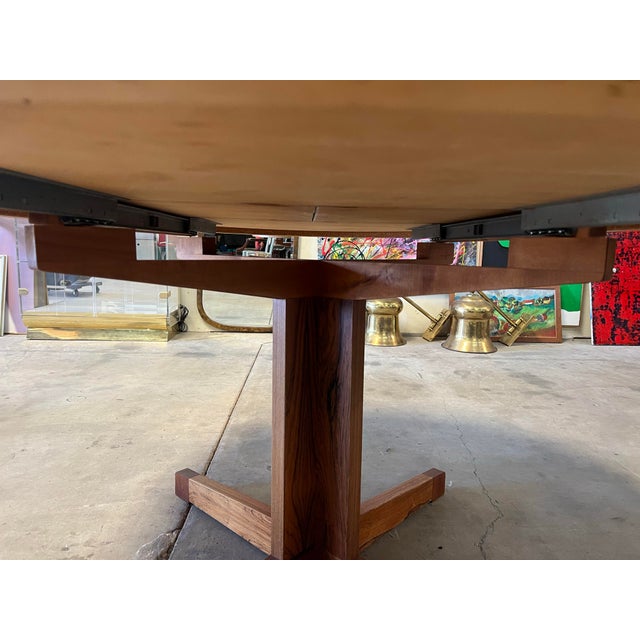 1970s Mid Century Modern Danish Rosewood Dining Table With Leaf For Sale - Image 11 of 12