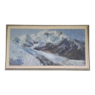 1985 Original Jean Shadrach Stretched Canvas Impasto Landscape Painting For Sale