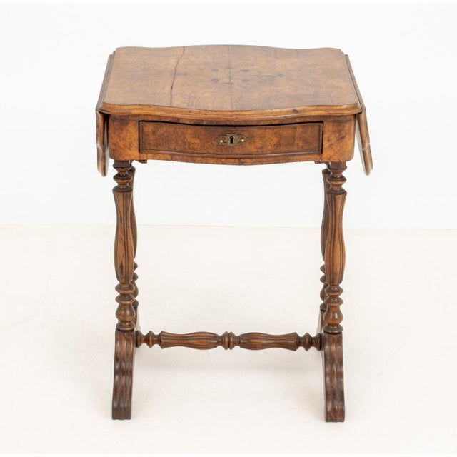 Antique Victorian Burl Walnut Pembroke Table, 19th Century For Sale - Image 9 of 9