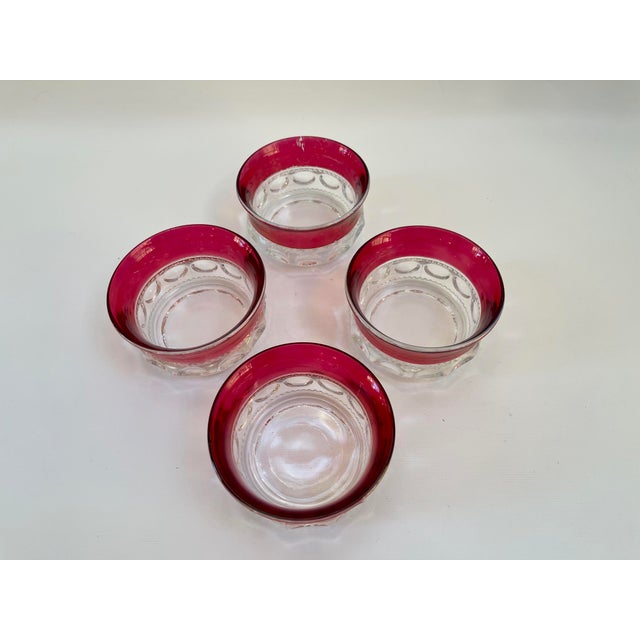 Art Deco Vintage Cranberry Red Fruit Bowls - Set of 4 For Sale - Image 4 of 9