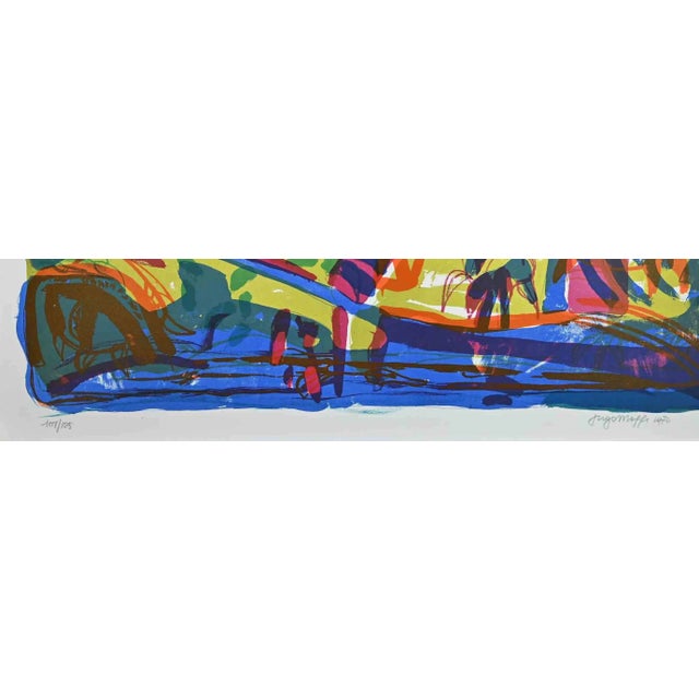 Cespuglio all’Adda is an original artwork realized by Ugo Maffi in 1974. Mixed colored lithograph. Hand-signed by the...