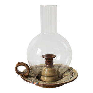 Vintage Studio Art Pottery Candle Holder Hurricane Style Lamp
