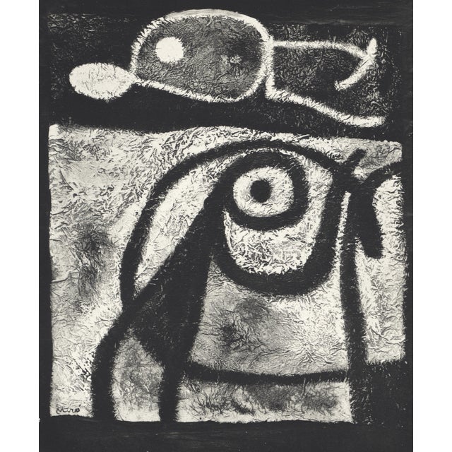 Monochrome lithograph after Joan Miró, from the album "L'Oiseau Solaire, L'Oiseau Lunaire, Etincelles" (The Sun Bird, The...
