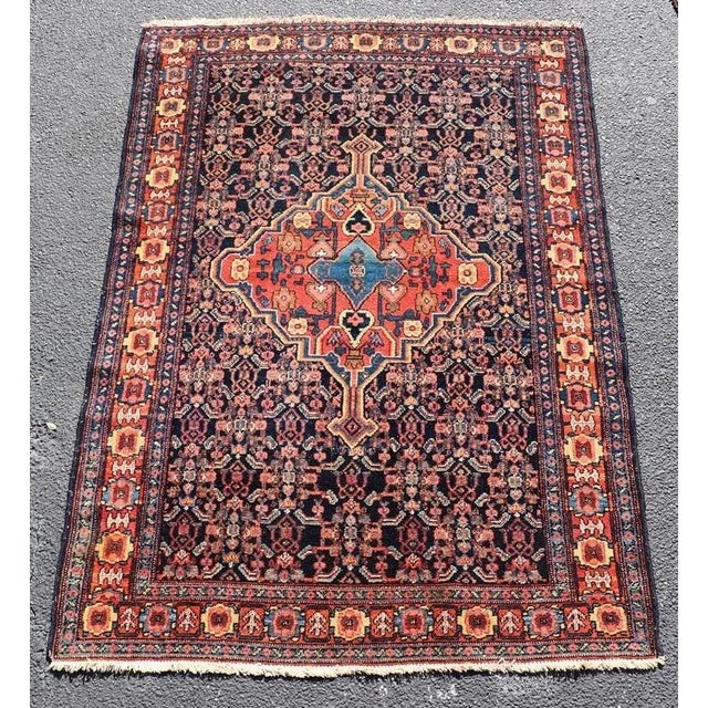 Antique Persian Senneh Rug With Unique Medallion and All-Over Design 3'6 X 4'10 For Sale - Image 4 of 12