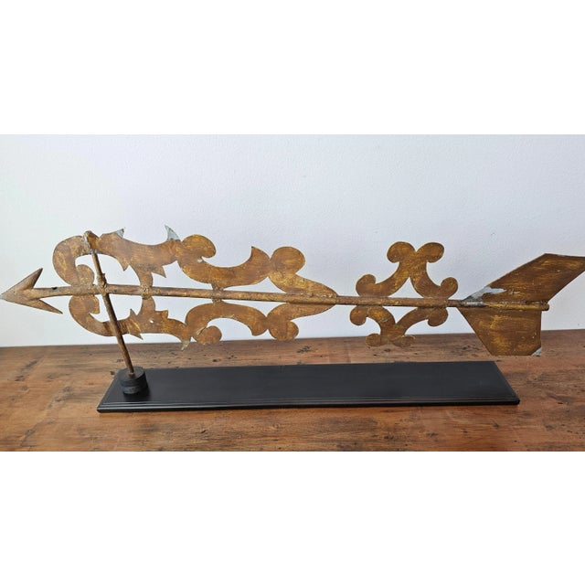 19th Century Large Antique Early American Scrollwork Banner Weathervane For Sale - Image 5 of 12
