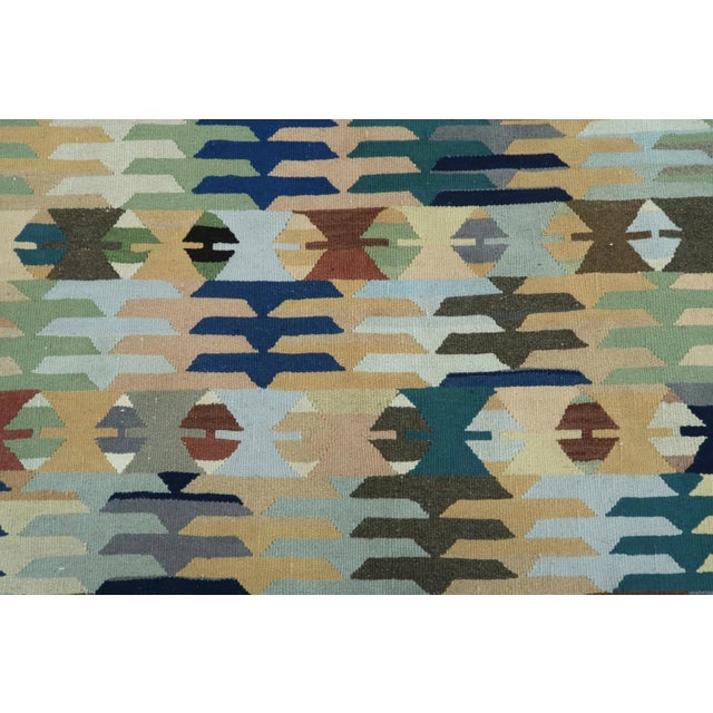 Textile Vintage Turkish Geometric Kilim Rug-5’6’x8’11" For Sale - Image 7 of 13