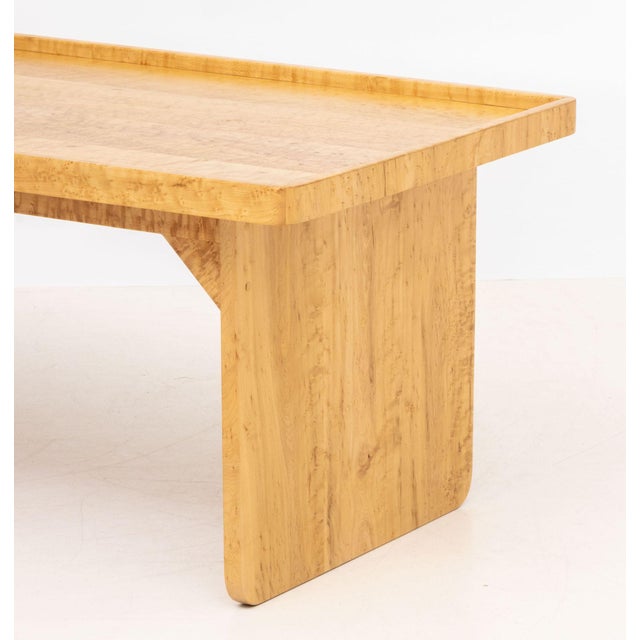 Modern Birdseye Maple Waterfall Coffee Table For Sale In New York - Image 6 of 7