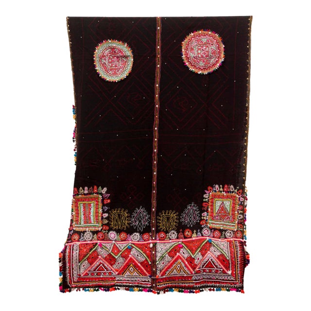 Mid-Century Black Tribal Indian Textile For Sale