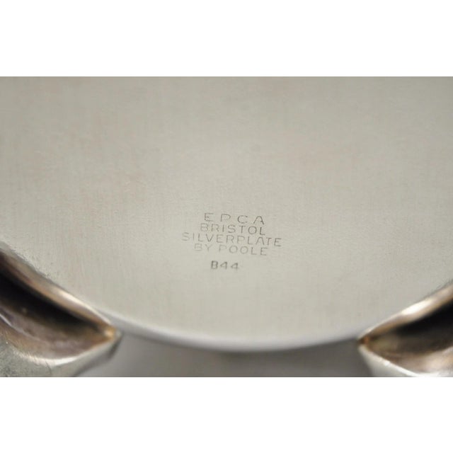 Vintage Bristol by Poole Silver Plated Bulbous Footed Ice Lip Water Pitcher For Sale - Image 14 of 15