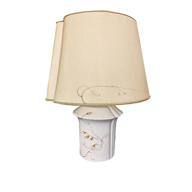 Vintage Table Lamp in Hand Painted Ceramic and Brass, Italy, 1950s For Sale - Image 15 of 15