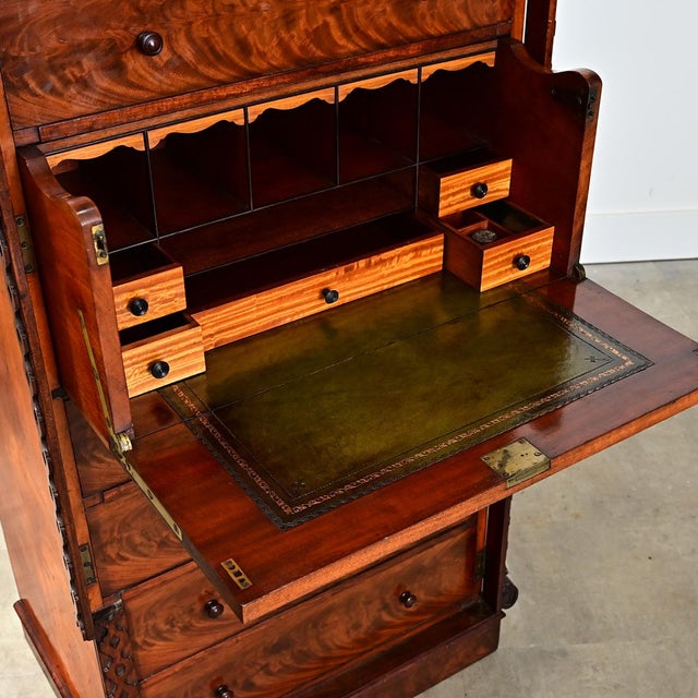 Wood English 19th Century Mahogany Fold-down Desk For Sale - Image 7 of 17