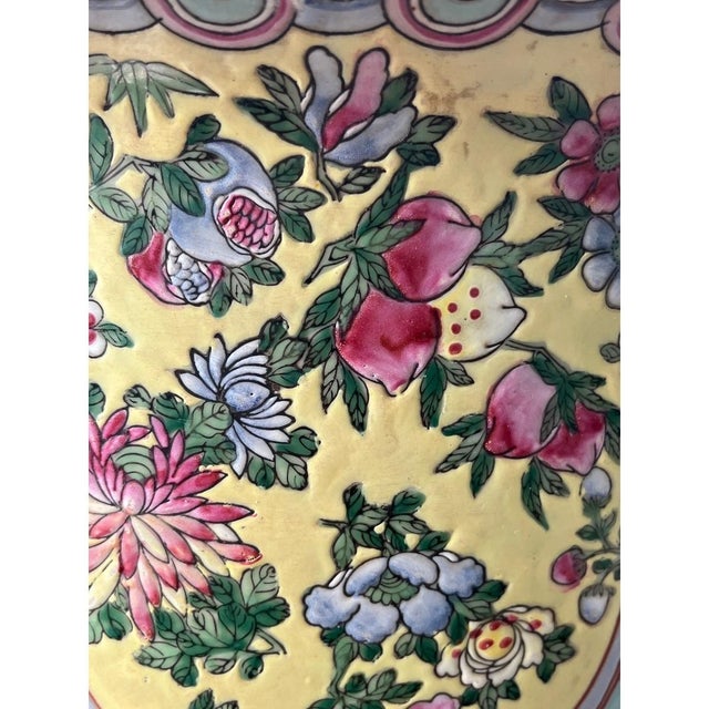 Early 20th Century Pair Large 13" Chinese Famille Jaune Phoenix Porcelain Planters & Trays-Heavy For Sale - Image 15 of 15