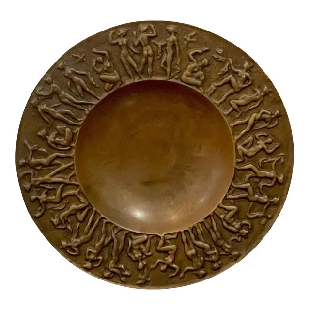 Mid 20th Century French Modern Bronze Vide-Poche, Dancing Female Nudes For Sale