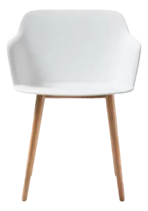 Deep Plastic Armchair in Polypropylene Seat and Oak Legs by Quinti Sedute