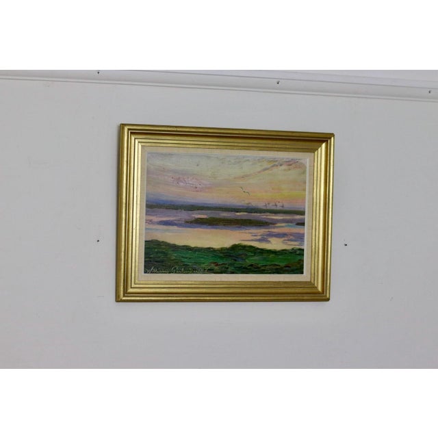 William Gislander, Seabirds Over Ocean, 1917, Oil on Panel, Framed For Sale - Image 11 of 11
