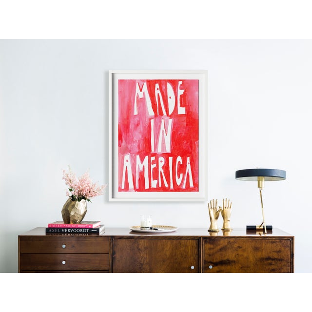 Contemporary Made In America by Virginia Chamlee in White Frame, Large Art Print For Sale - Image 3 of 4