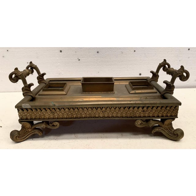 Metal Napoleon III Style Bronze Inkwell, 20th Century For Sale - Image 7 of 8
