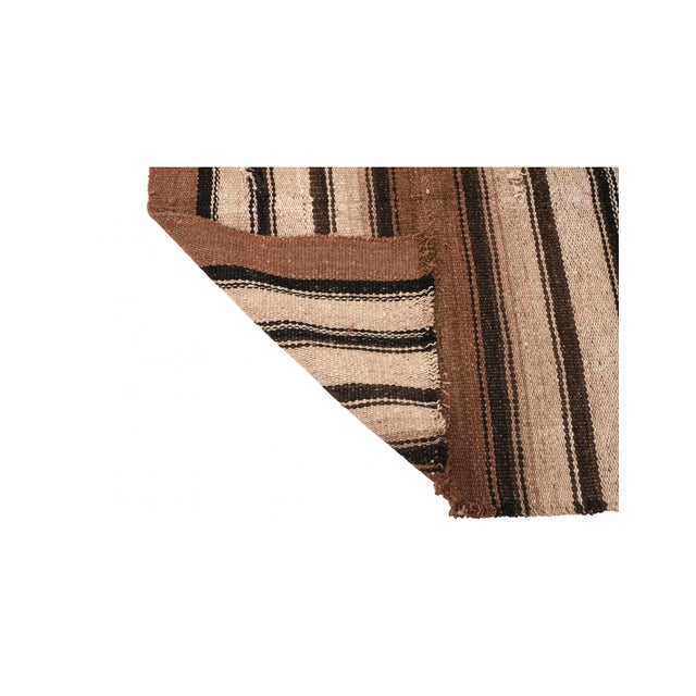 1960s Striped Vintage Brown Kilim Rug - 2`9″ X 6`0″ For Sale - Image 5 of 6
