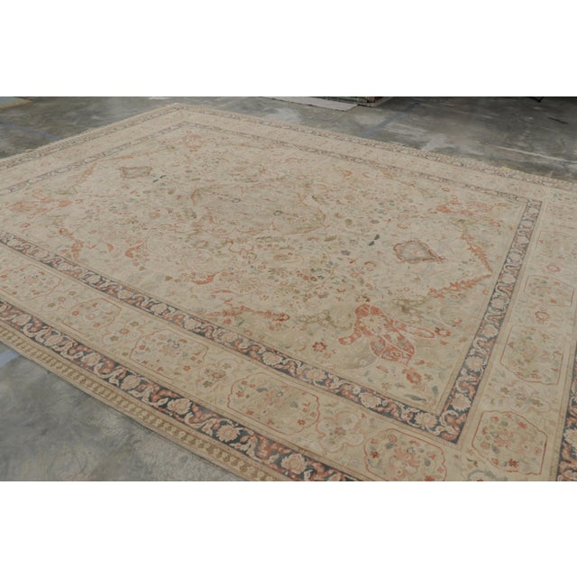 Traditional Rug & Kilim’s Tabriz Style Rug in Green and Pink Floral Patterns For Sale - Image 3 of 10