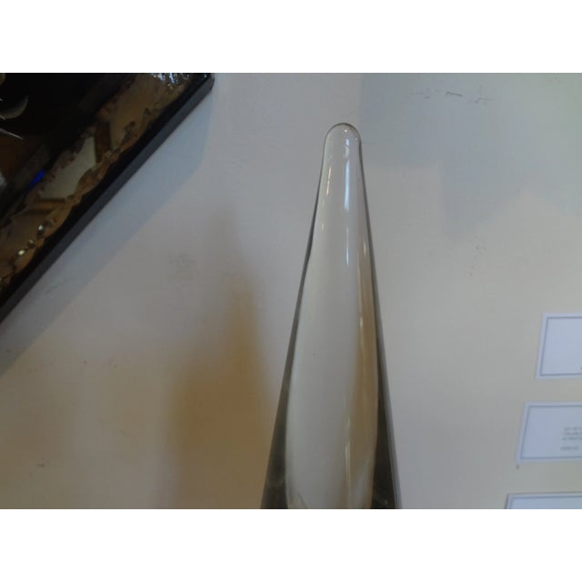 Mid-Century Modern Murano Glass Geometric Sculpture Signed Barbini For Sale - Image 3 of 9