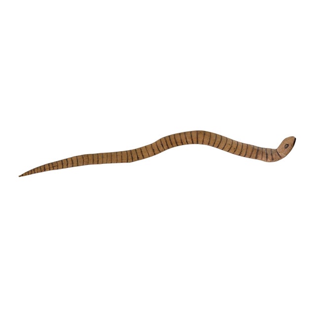 Vintage Tribal Naturalistic Carved Lg Snake Papua New Guinea 31" W For Sale In New York - Image 6 of 6
