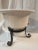 Metal Vintage Cachepot Planter Cream Color on Metal Base For Sale - Image 7 of 8