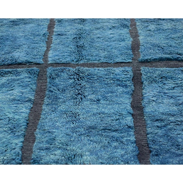 2020s Premium Hand-Knotted Moroccan Wool Rug | 9'5'' X 6'10" | One of a Kind For Sale - Image 5 of 9