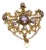 Amethyst & Seed Pearls 14k Gold Fancy Design Pendant Pin Brooch For Sale