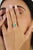 14k Gold Statement Oval Emerald & Diamond Cluster Engagement Ring Size 6 For Sale - Image 10 of 15