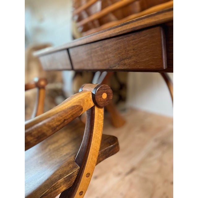 1980s Handcrafted Bentwood Roll Top Desk With Chair For Sale - Image 11 of 12
