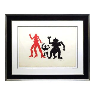 1970s Alexander Calder "Les Folles De Suche" Hand Signed Lithograph For Sale