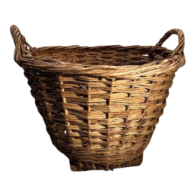 Double Handled French Harvest Basket -#372 For Sale
