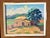 The painting is a bright, expressionistic oil painting of a farmhouse in a natural setting. The artist's signature,...