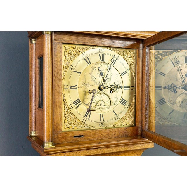 English Oak Grandfather Clock For Sale - Image 10 of 18