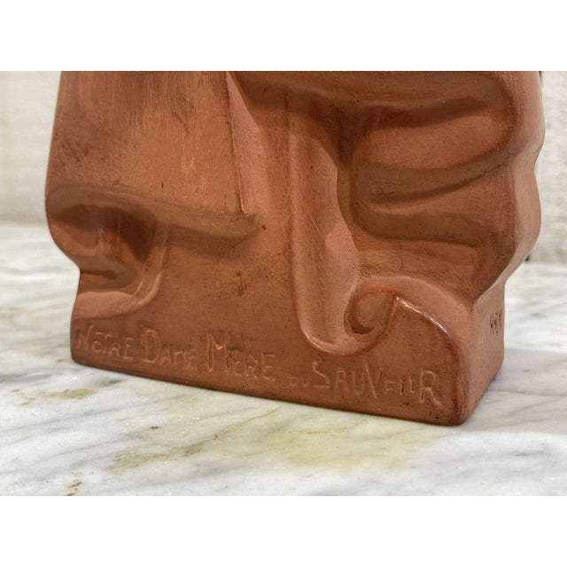 20th Century Terracotta Notre Dame du Sauveur Virgin and Child from Rey For Sale - Image 4 of 9