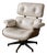 Set of Vintage Lounge Chairs in White Leather and Rosewood by Charles and Ray Eames, 1956 For Sale