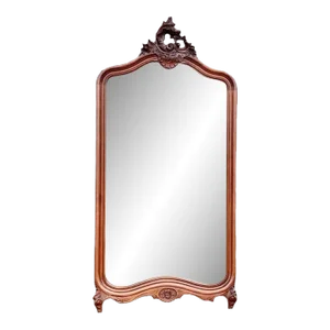Antique 19th Century French Louis XV Style Carved Beech Over Mantle Mirror