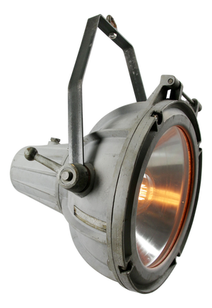 Vintage Industrial Dutch Clear Glass Spotlight from Industria Rotterdam