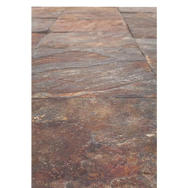 Tan Brutalist Coffee Table attributed to Adnet, 1950s For Sale - Image 8 of 10