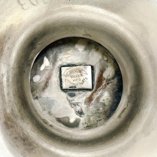 Antique Crescent Silver Mfg. Co. Repoussé Triple-Plated Dutch Motif Bridal Basket For Sale - Image 10 of 10