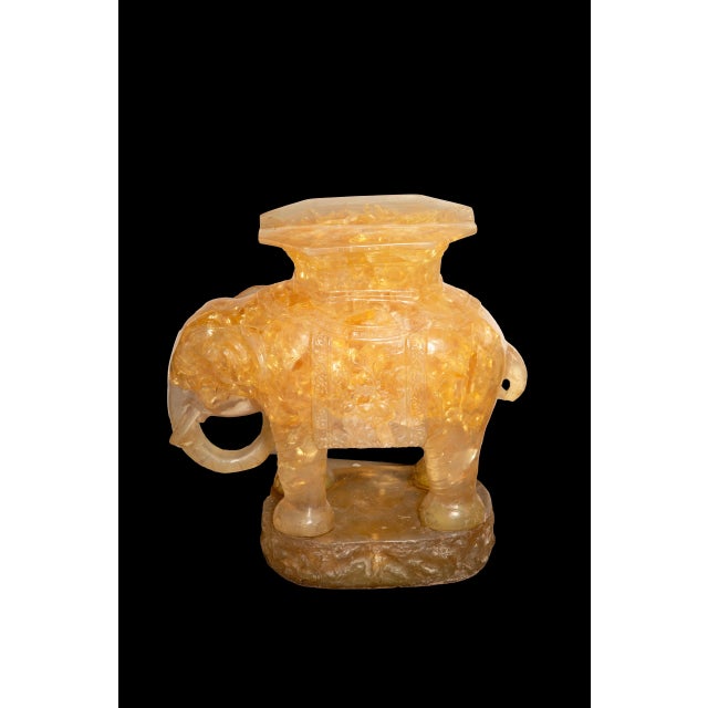 Late 20th Century Timeless Artistry: Vintage Pierre Giraudon Elephant Lucite Side Table For Sale - Image 5 of 6