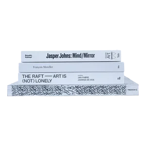 Decorative Books - White & Black Coffee Table Stack - 4 White Books